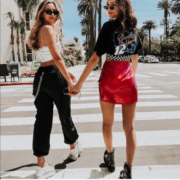 NWT Carmar Los Angeles Metallic Pink Zipper Skirt - Picture 12 of 12